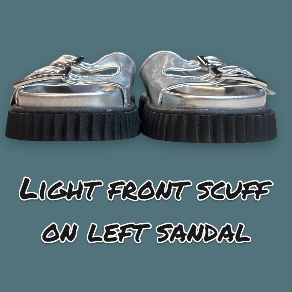 🎉HP🎉 NWOB Circus by Sam Edelman Chrissy Slide Sandals in Silver. Size 7.5 - Picture 10 of 10